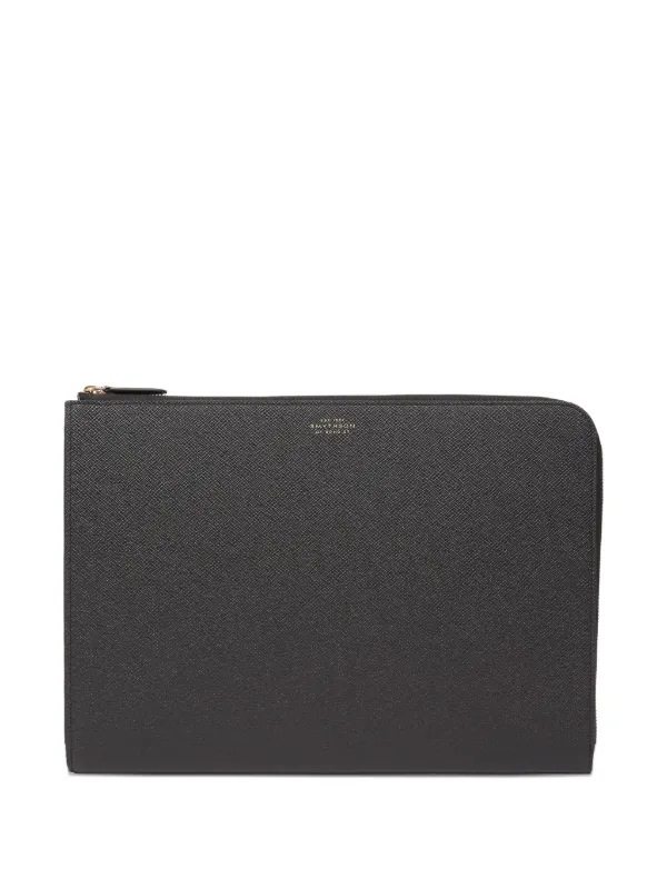 Smythson Zip Laptop Case | Black | FARFETCH