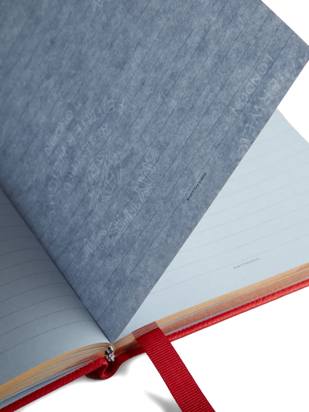 Smythson Panama Leather Notebook In Red