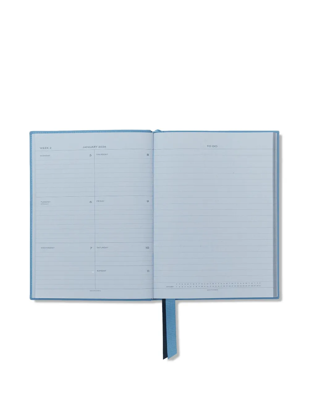 Smythson 2026 Soho Textured Leather Diary (19.6cm X 14cm) In Blue