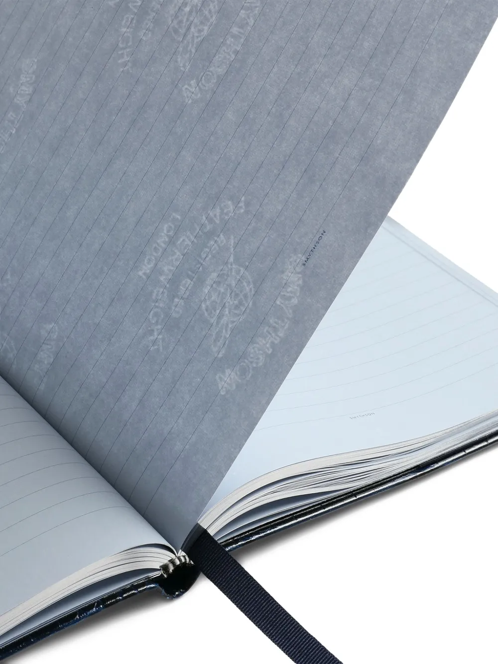 Smythson Portobello Crocodile-effect Slide-closure Notebook In Black