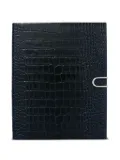 Smythson Portobello crocodile-effect slide-closure notebook - Blue