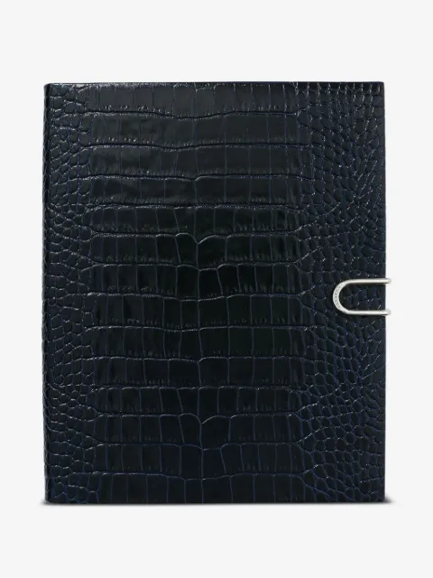 Smythson Portobello crocodile-effect slide-closure notebook