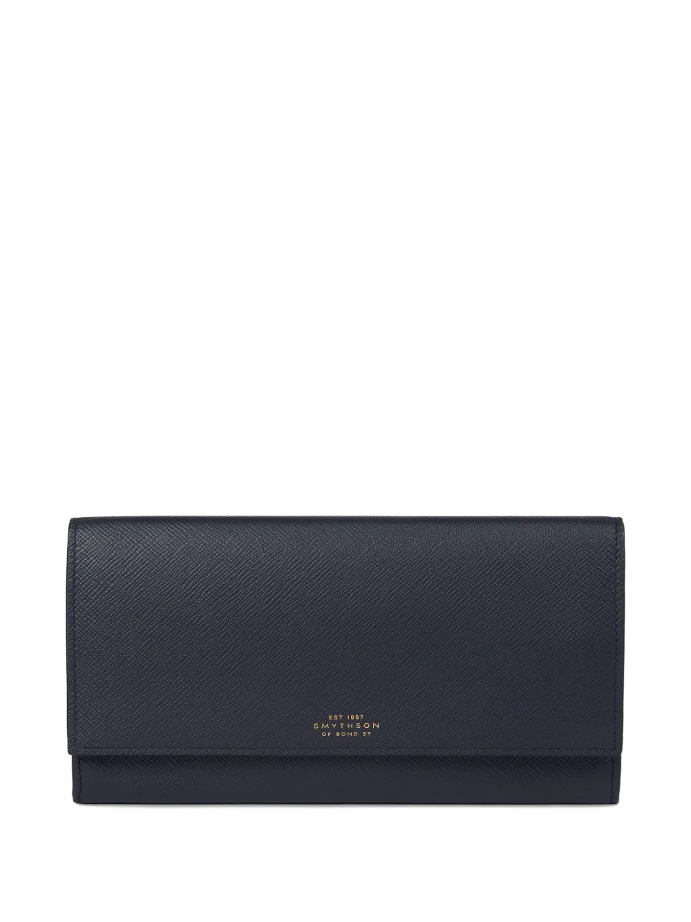 Smythson Embossed Leather Travel Wallet In Blue