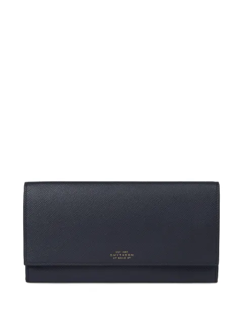 Smythson 压纹皮质旅行钱包