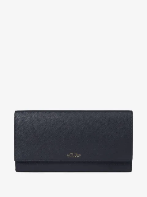 Smythson embossed leather travel wallet