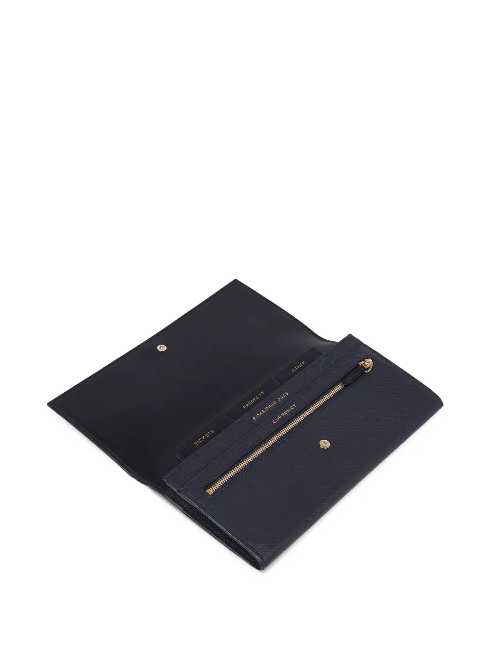Smythson Leren portemonnee met reliëf Blauw