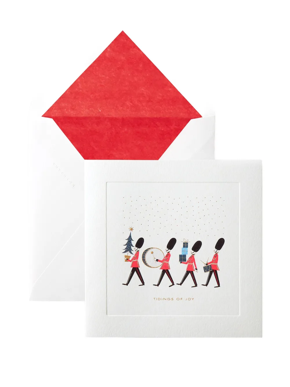 Smythson Royal Guard Christmas Card Set In White
