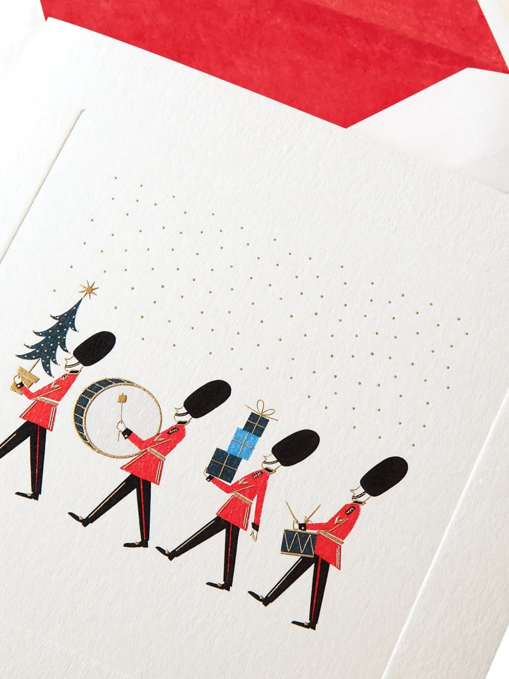 Smythson Royal Guard Christmas Card Set In White