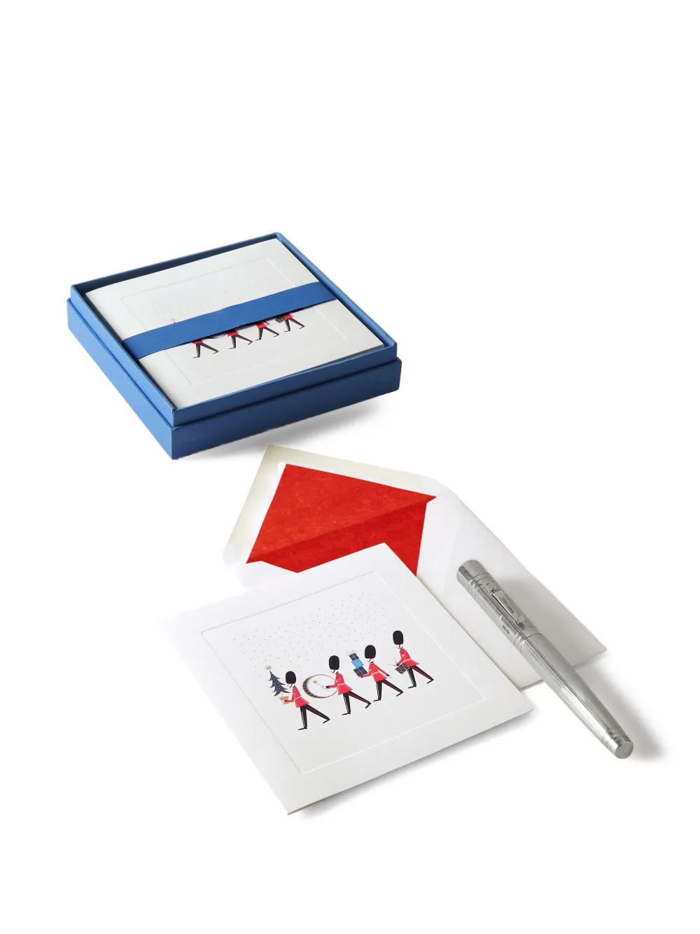 Smythson Royal Guard Christmas Card Set In White