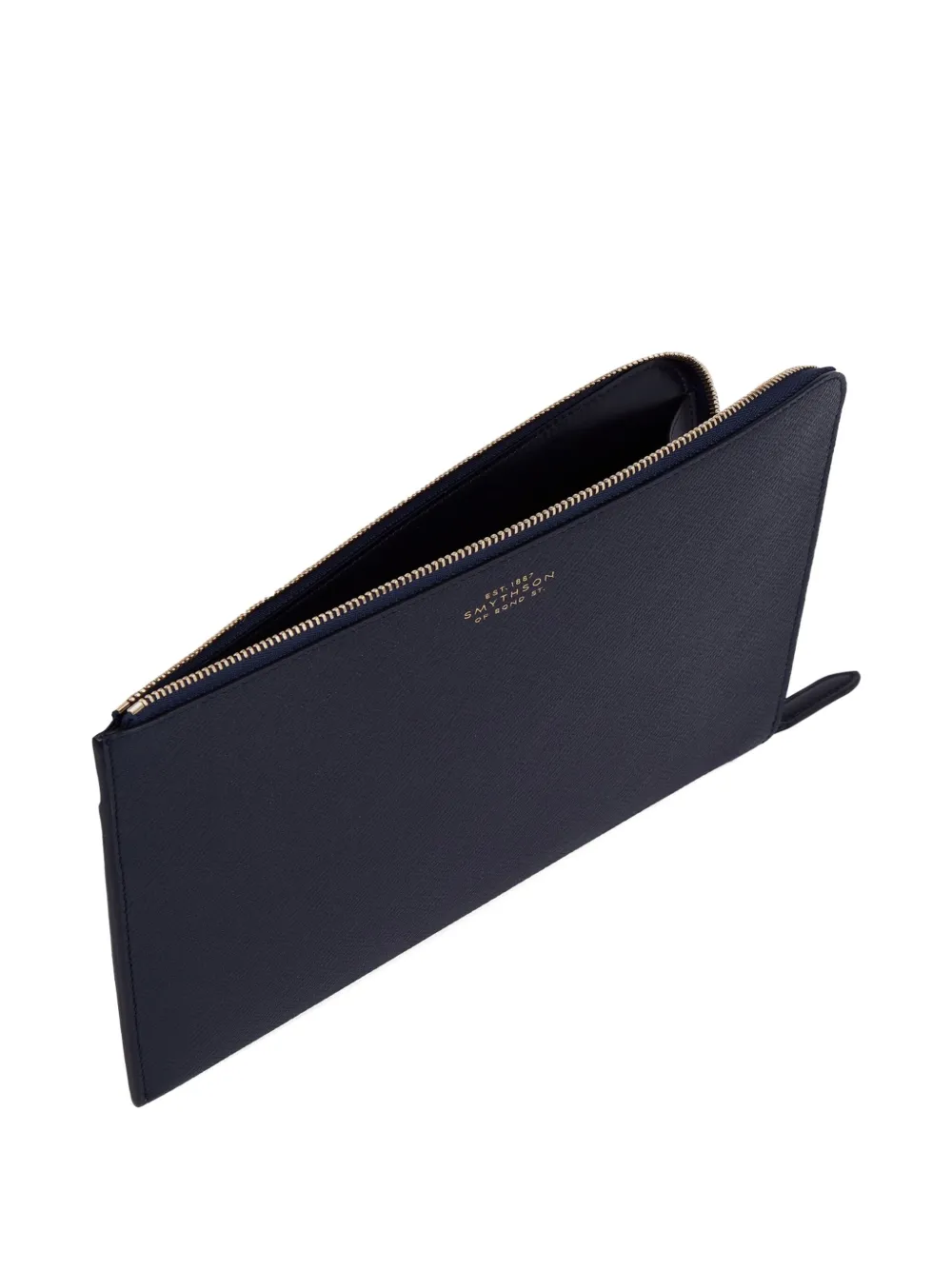 Smythson Zip-fastening Leather Pouch In Blue