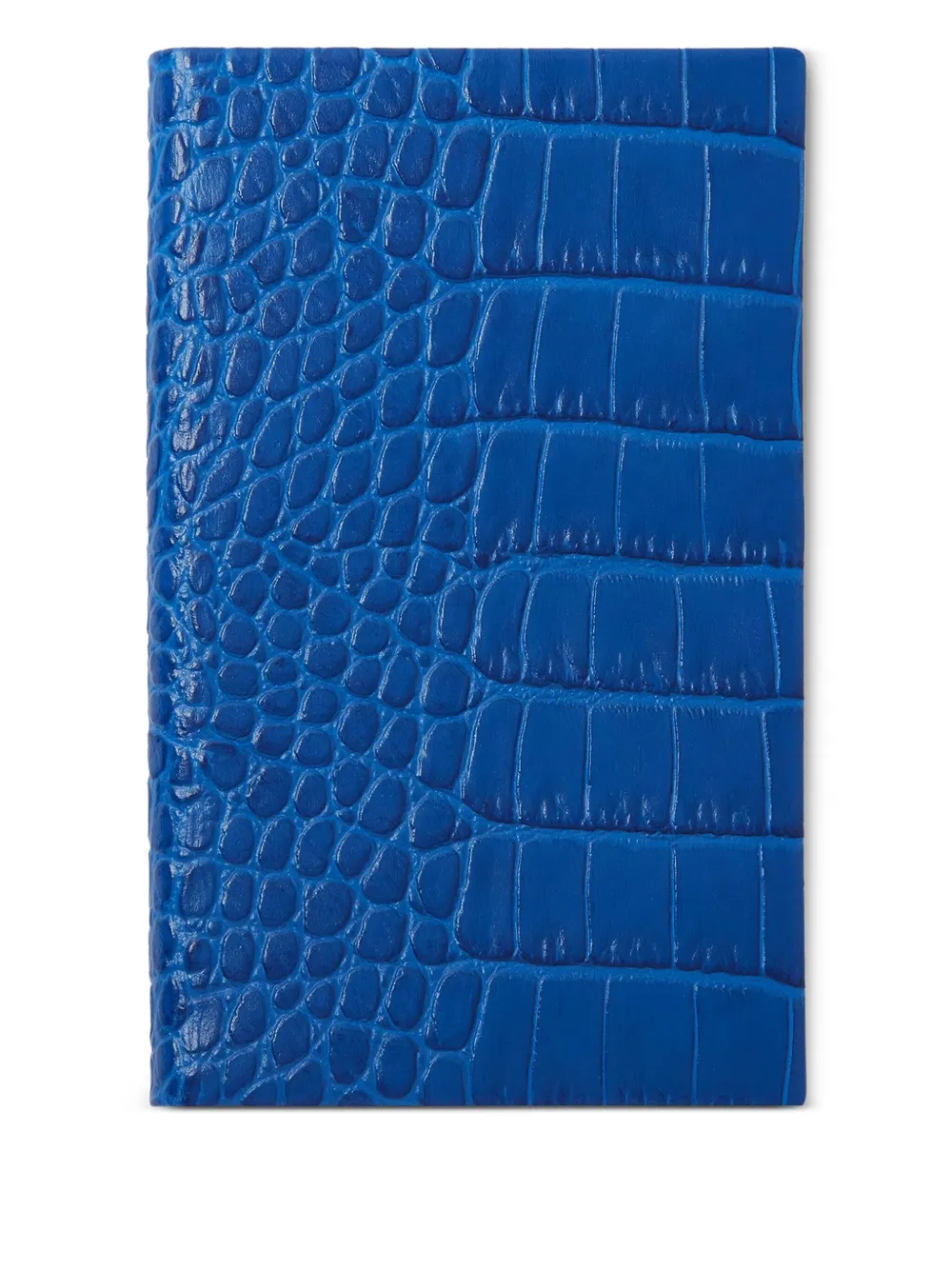 Smythson Panama Crocodile-embossed Notebook In Blue