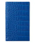 Smythson Panama crocodile-embossed notebook - Blue