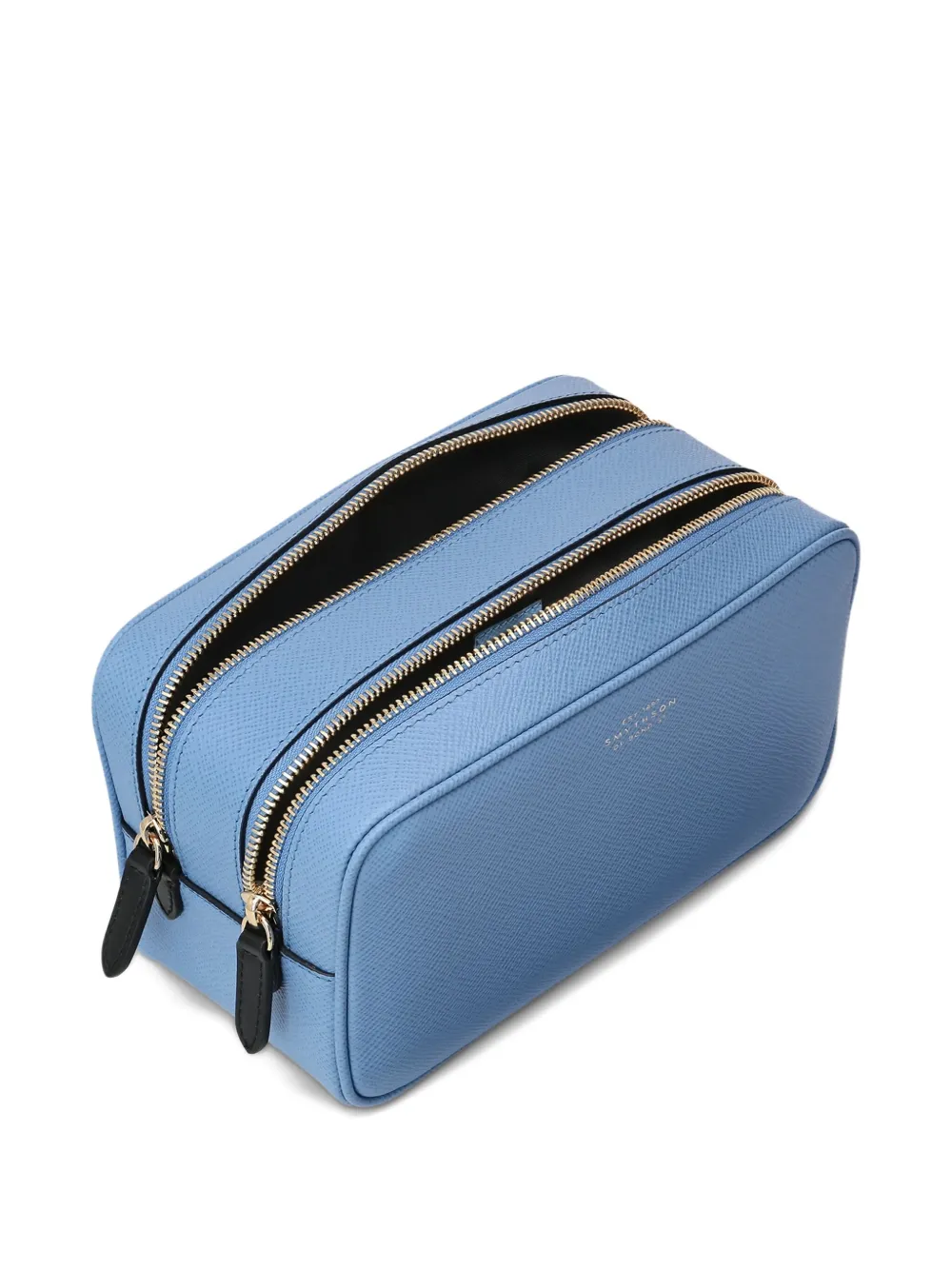 Smythson double zip panama wash bag - Blauw