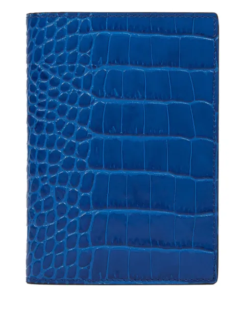 Smythson funda para pasaporte con efecto de piel de cocodrilo