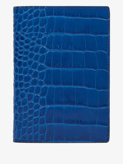 Smythson funda para pasaporte con efecto de piel de cocodrilo
