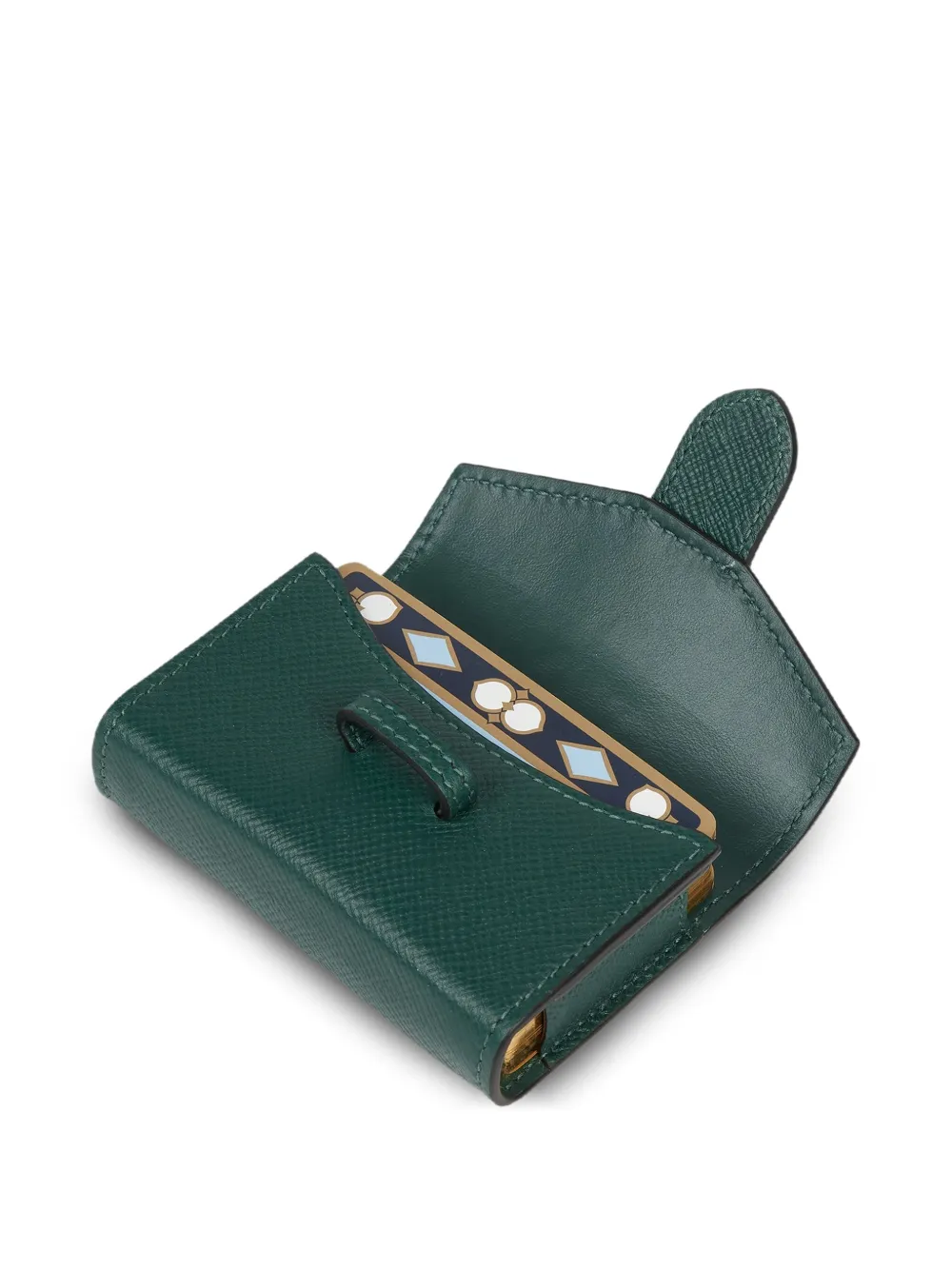 Smythson Panama Playing Card In Green
