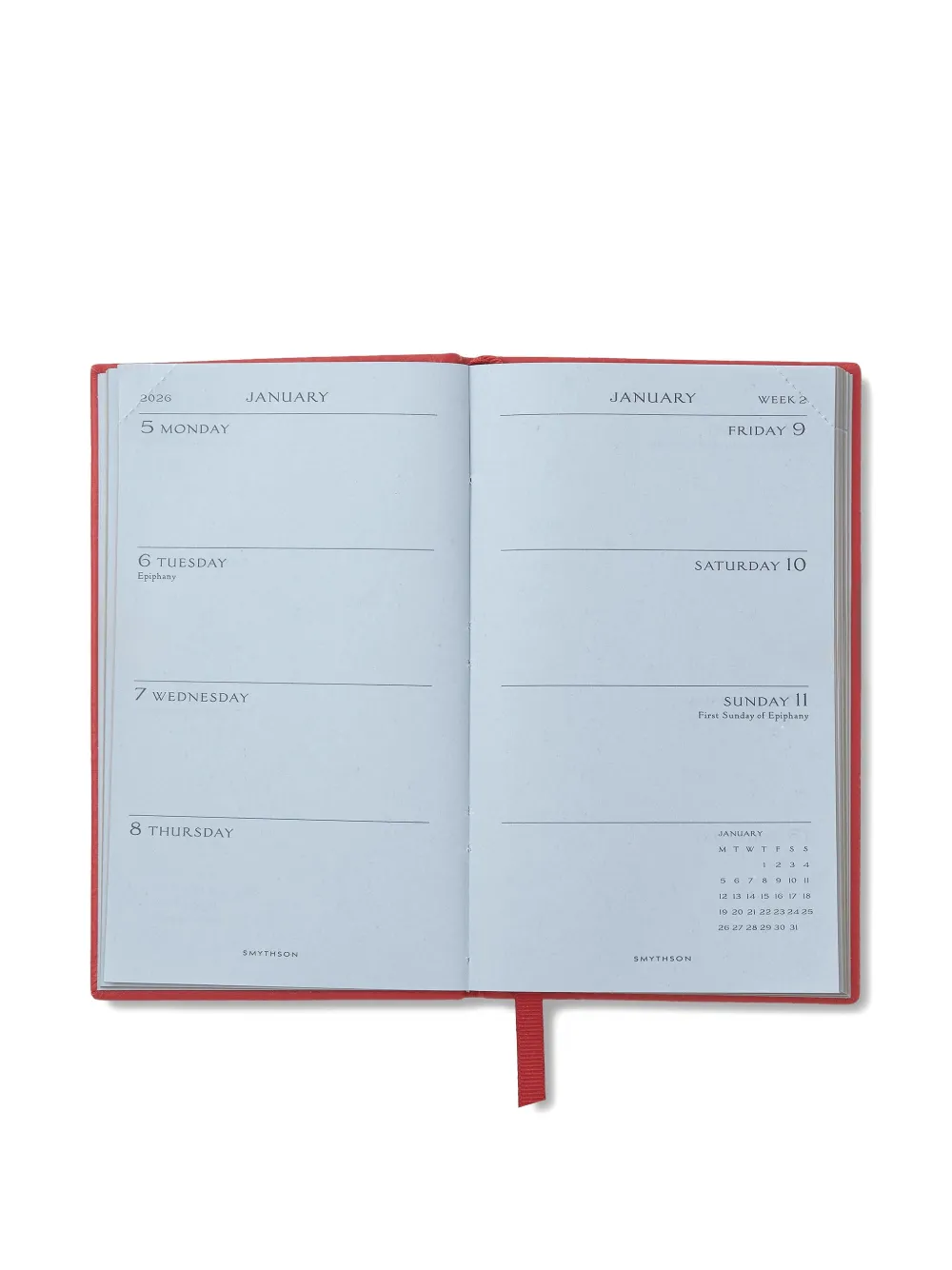 Smythson 2026 Panama Weekly Diary In Red