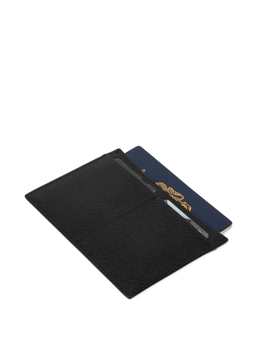 Smythson Panama Passport Case In Black