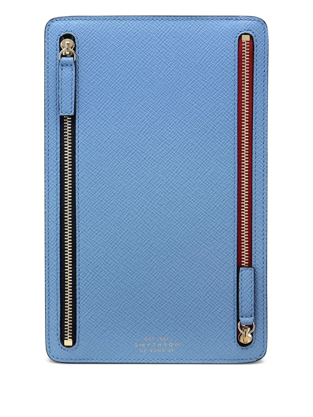 Smythson Double-zip Travel Case In Blue