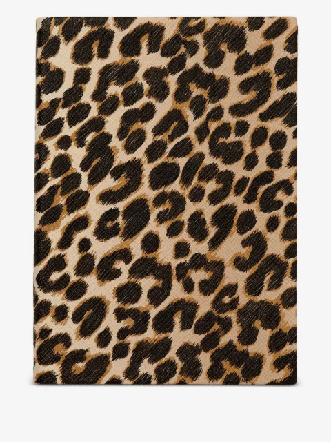 Smythson Caderno Soho com estampa de leopardo