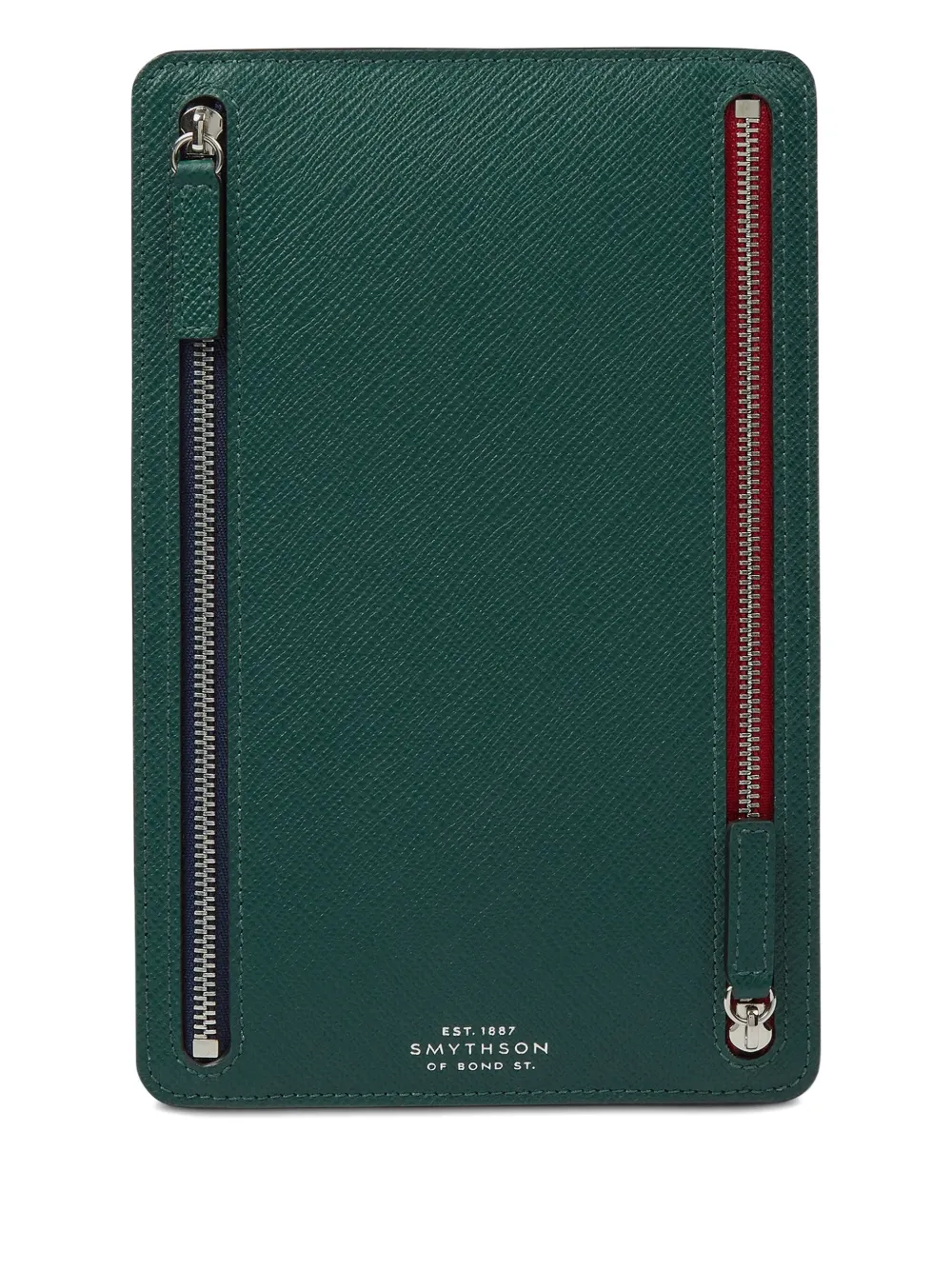 Smythson Panama Multi-zip Case In Green