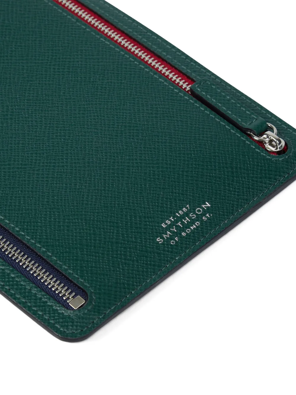 Smythson Panama Multi-zip Case In Green