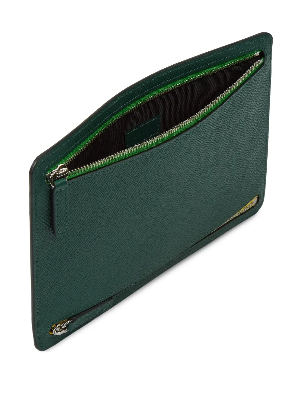 Smythson Panama Multi-zip Case In Green