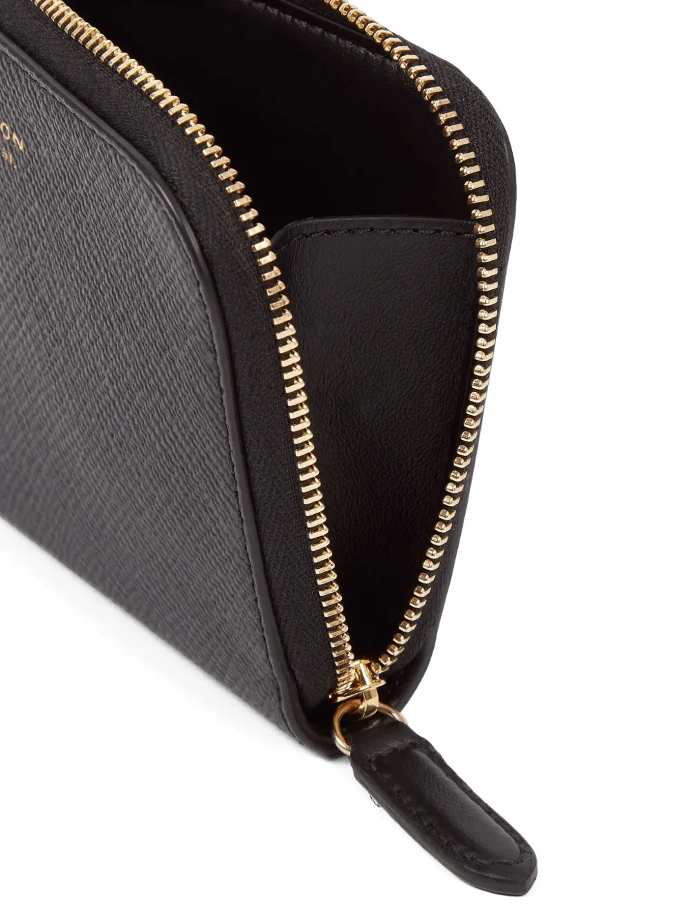 Smythson Panama Zip-around Wallet In Black