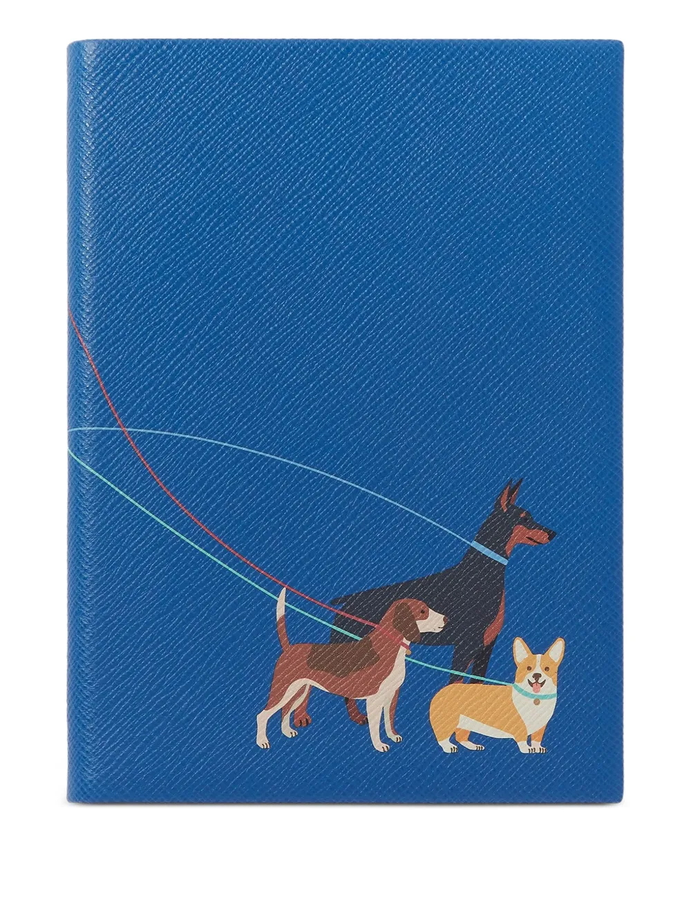 Smythson Soho Dogs-print Notebook (20cm X 14cm) In Blue