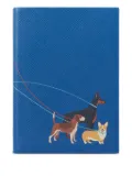 Smythson Soho dogs-print notebook (20cm x 14cm) - Blue