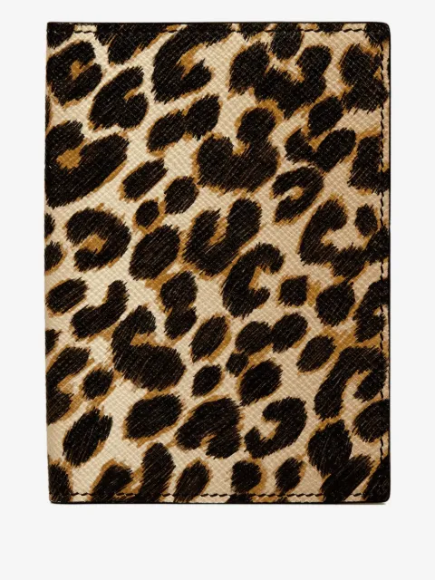 Smythson Panama leopard-print passport cover