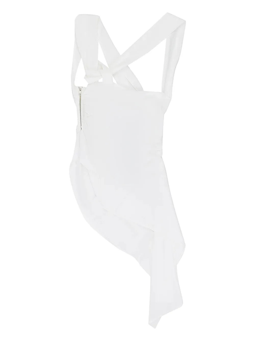 RHUDE Asymmetrische gedrapeerde blouse - Wit