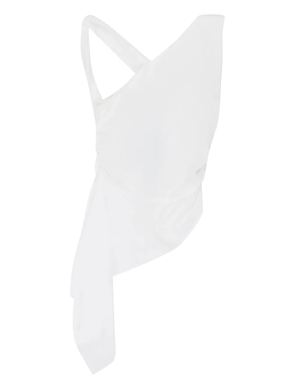 Rhude Asymmetrical Draped Blouse In White