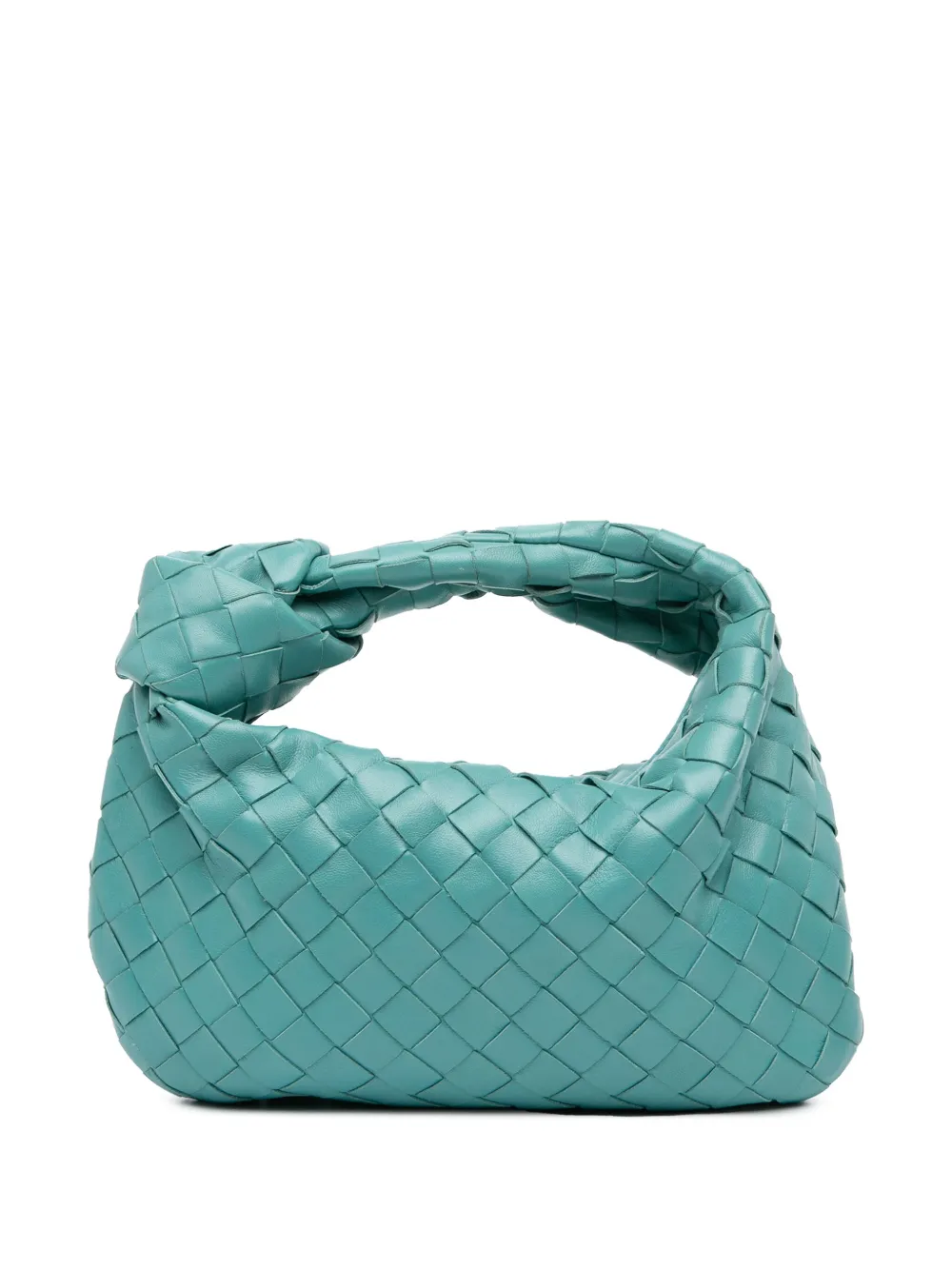 Pre-owned Bottega Veneta 2012-2025 Mini Nappa Intrecciato Jodie Hobo Bag In Blue
