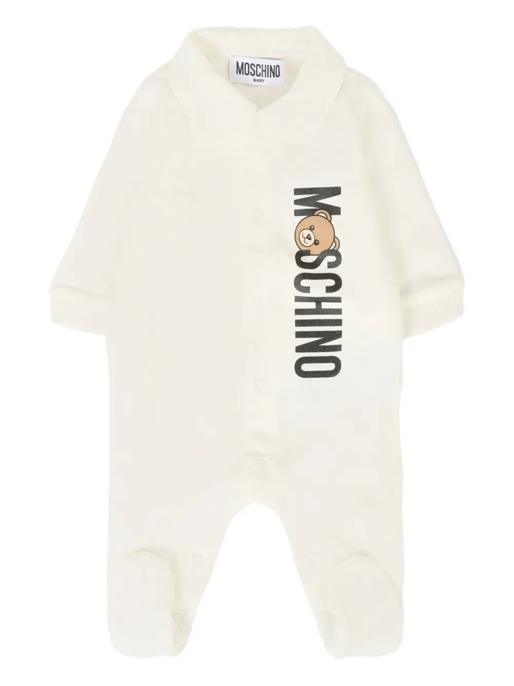 Moschino Kids teddy-print babygrow Wit