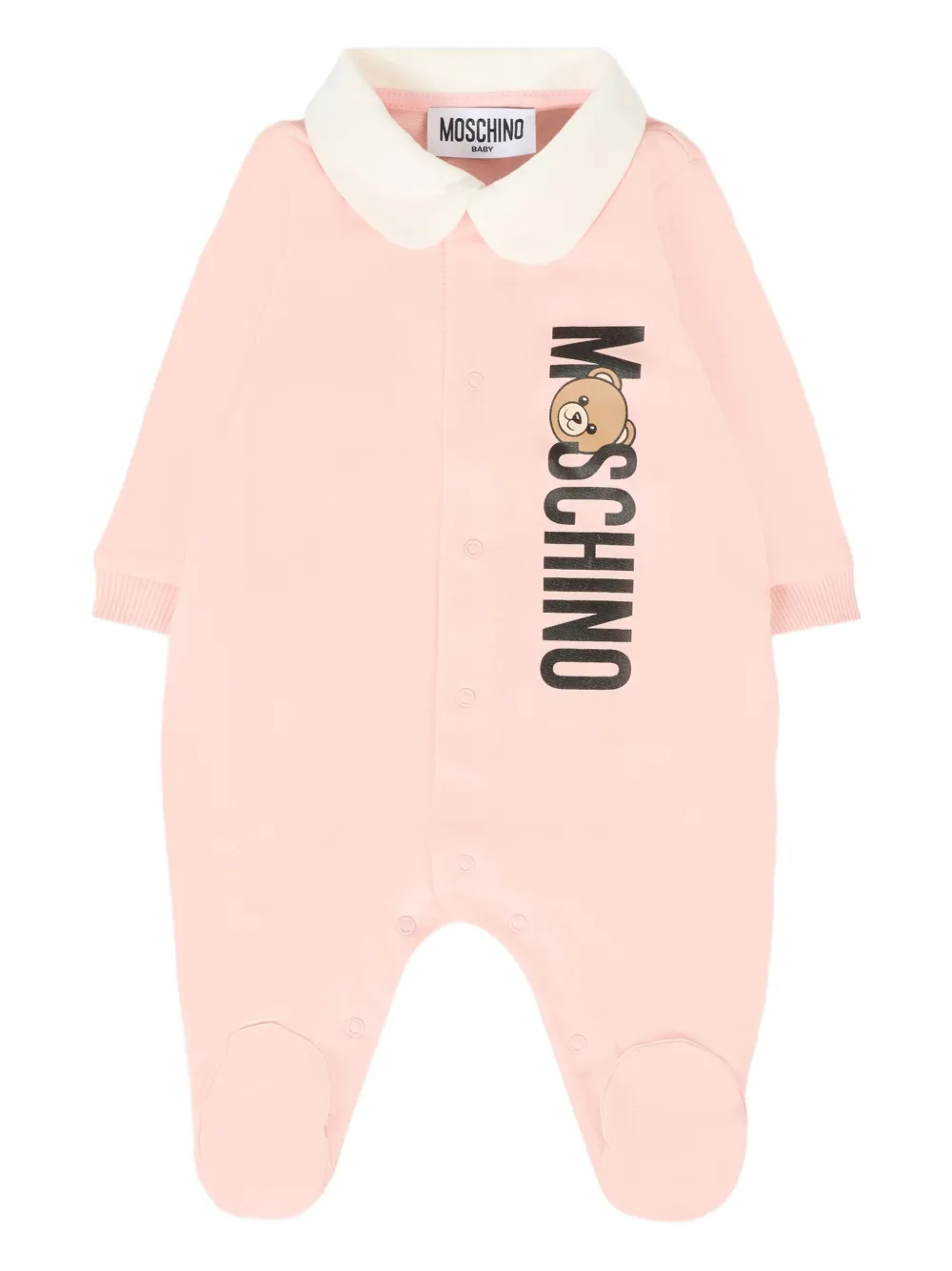 Moschino Kids logo-print button fastening pajamas Roze