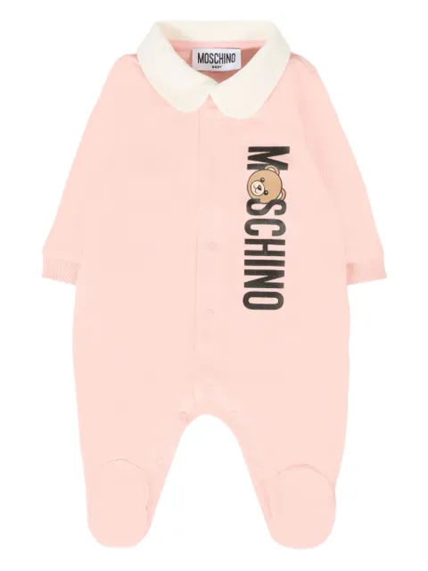 Moschino Kids pijama con botones y logo estampado