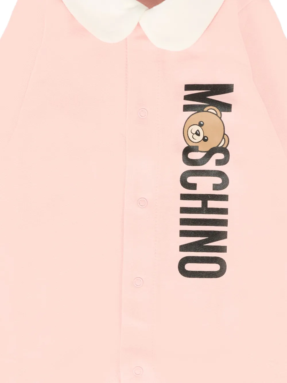 Moschino Kids Pyjama met knoopsluiting en logoprint Roze