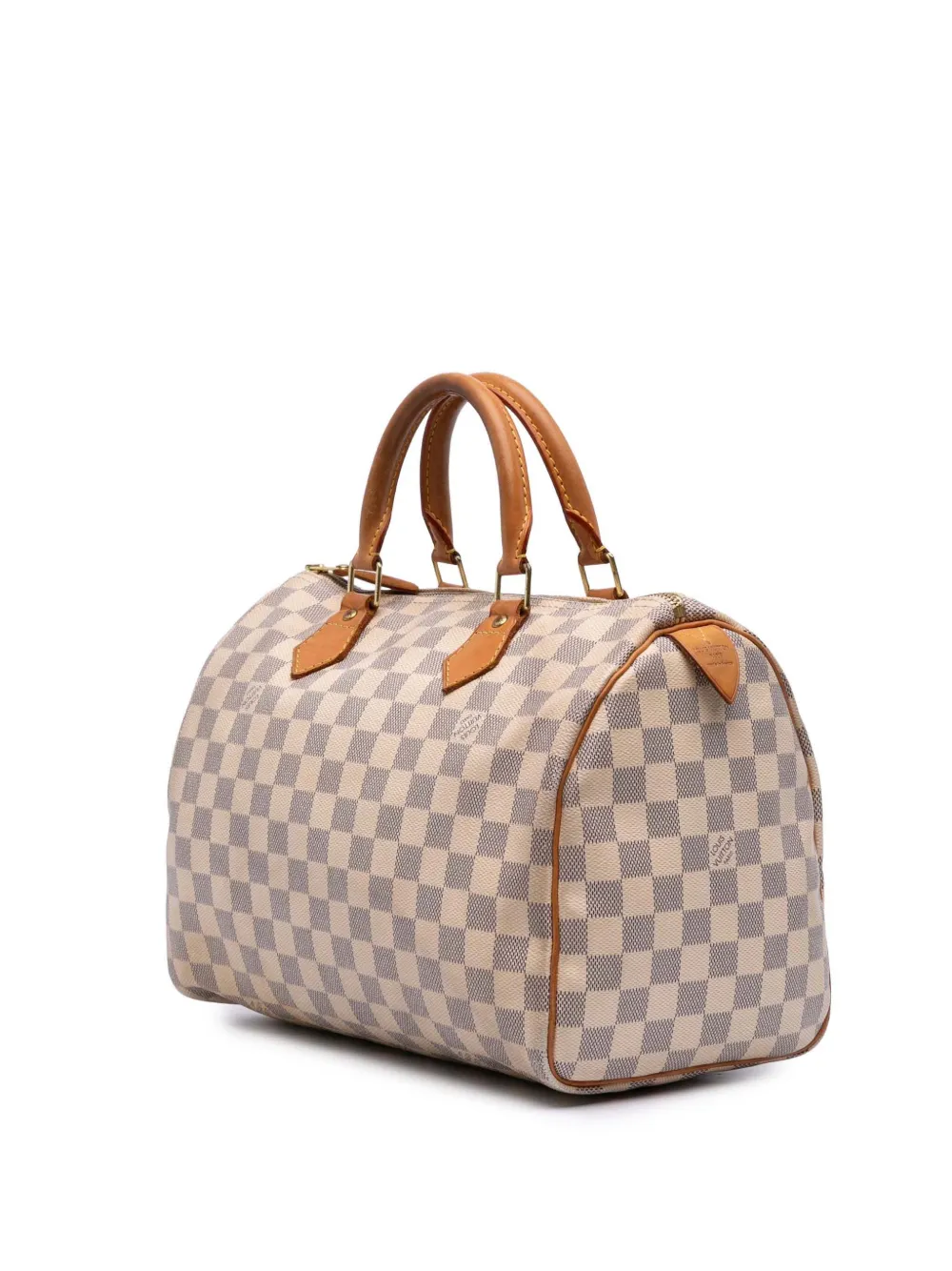 Pre-owned Louis Vuitton 2012 Damier Azur Speedy 30 Boston Bag In White