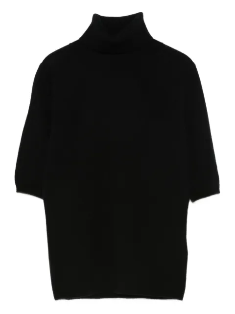Allude short-sleeve turtleneck sweater