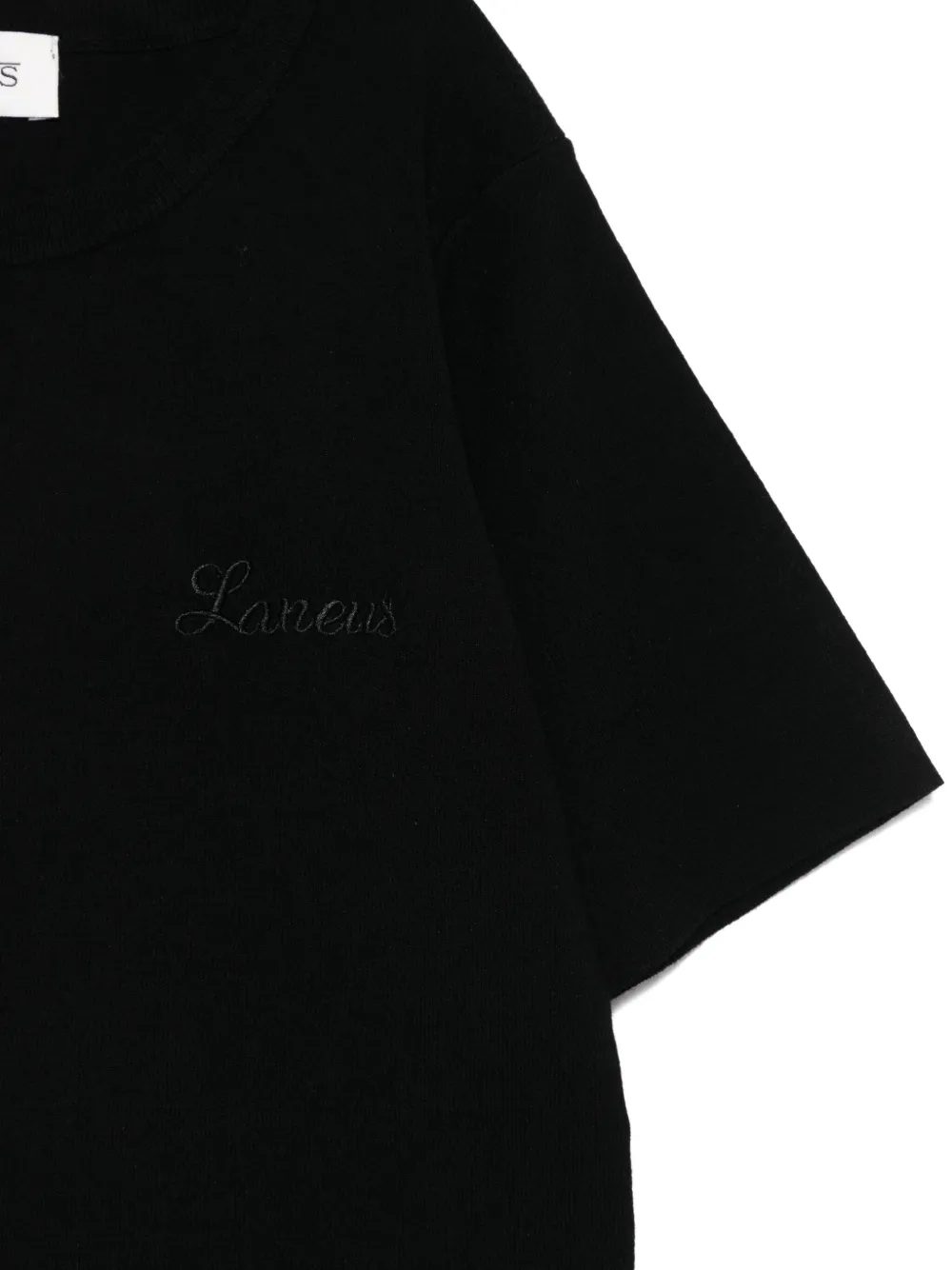 Laneus logo-embroidered short-sleeve top Zwart