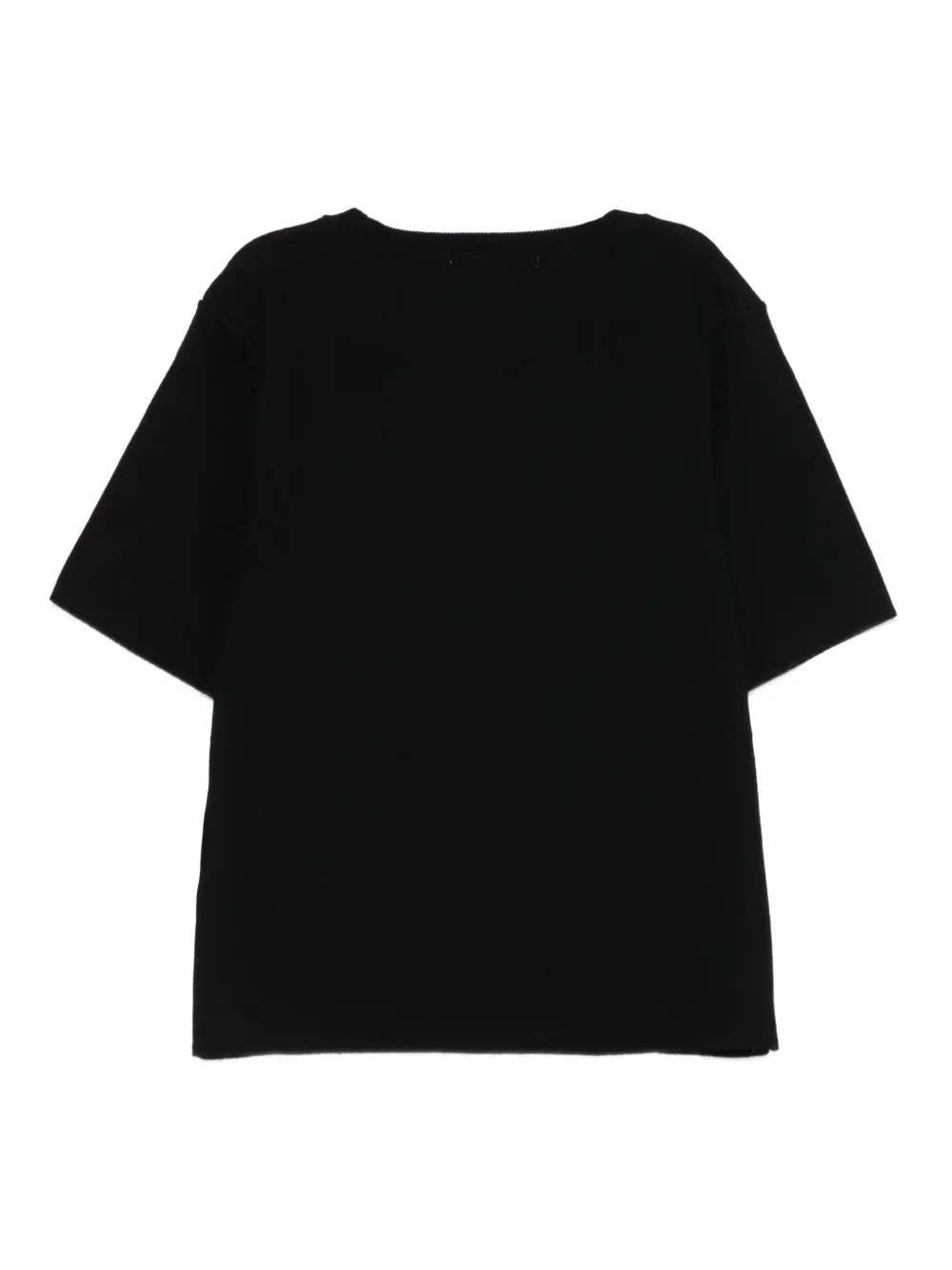 Laneus logo-embroidered short-sleeve top Zwart