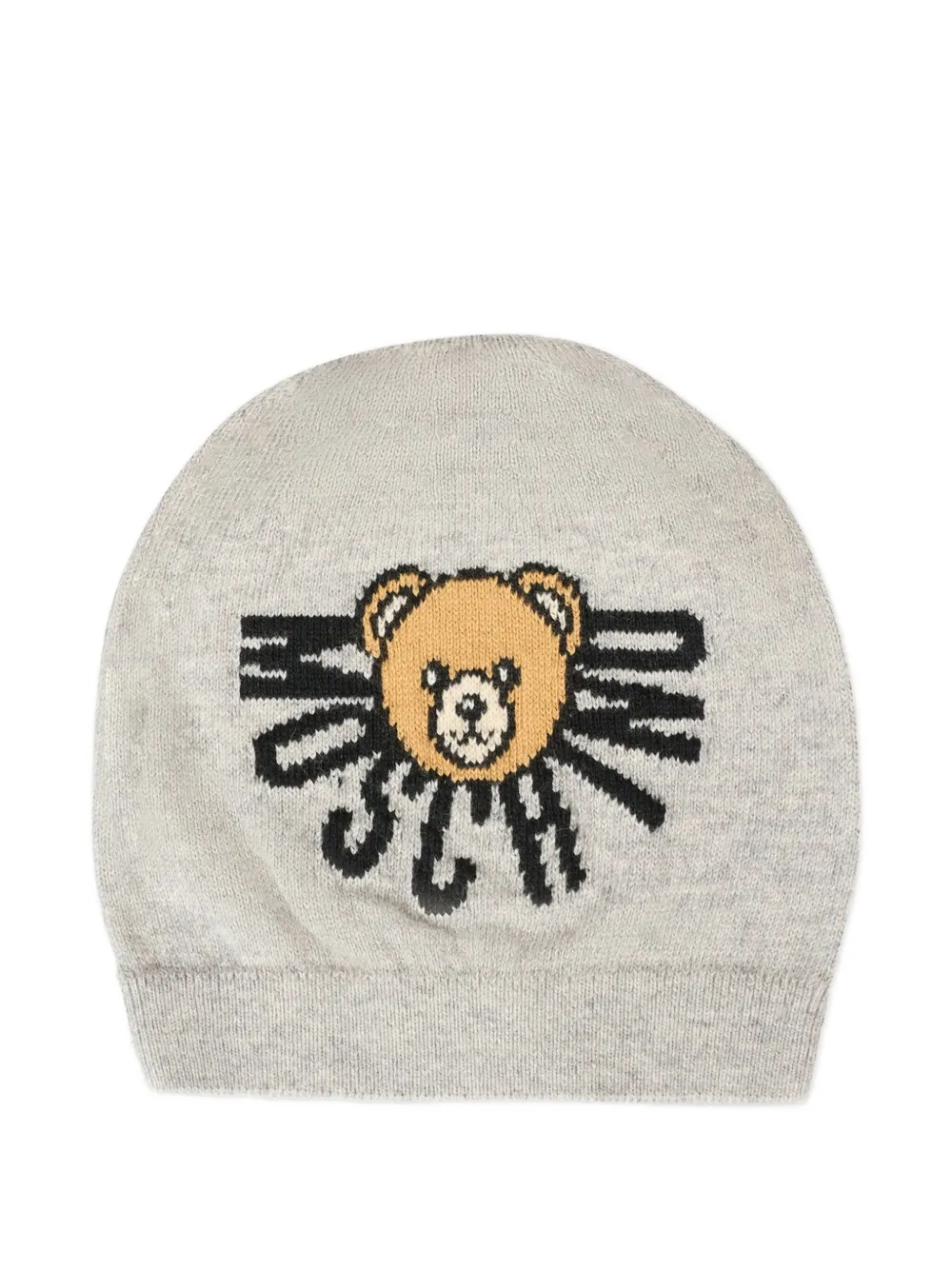 Moschino Kids teddy-logo beanie Grijs