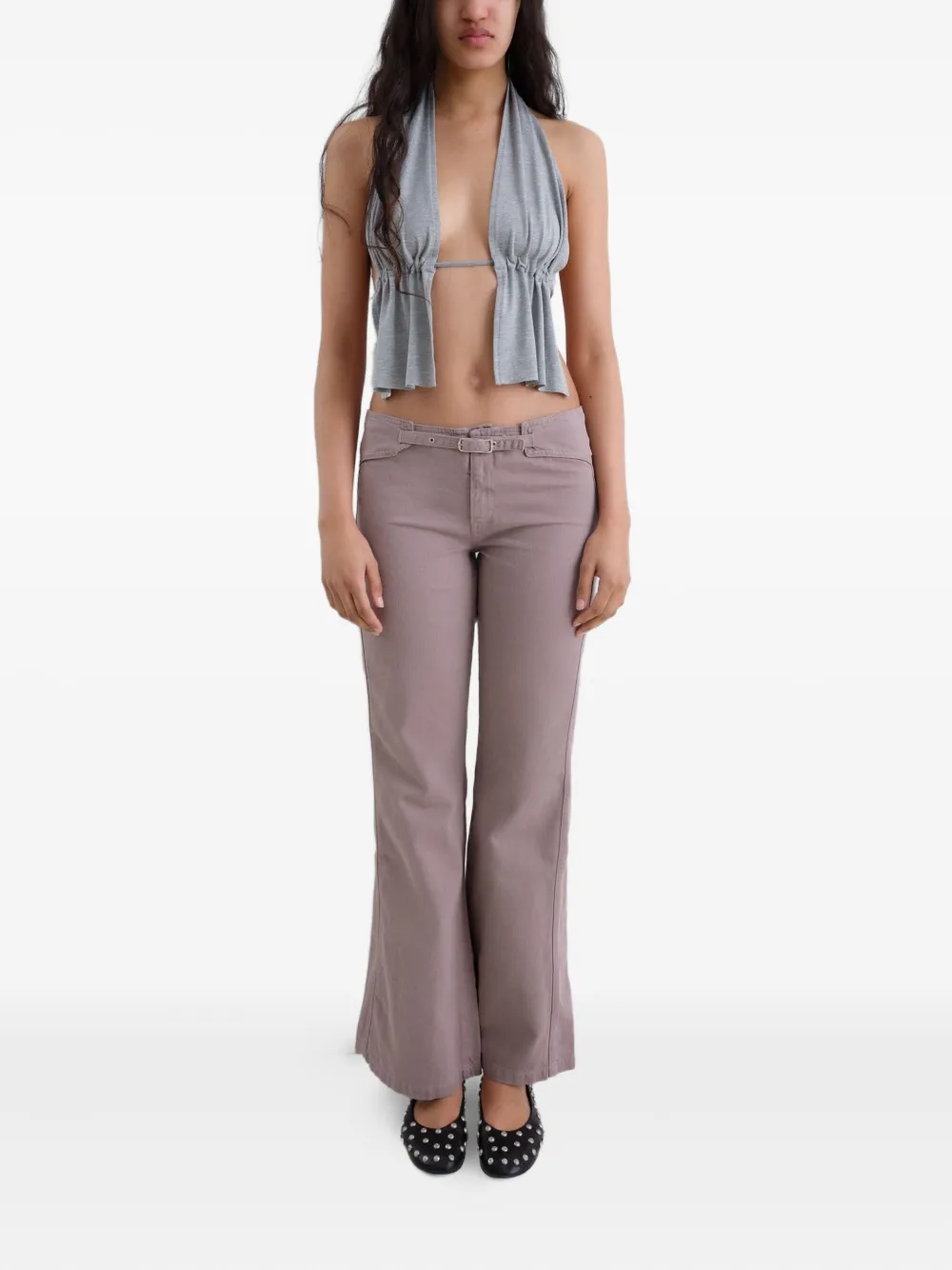 Gimaguas Nicole belted cotton trousers - Grijs
