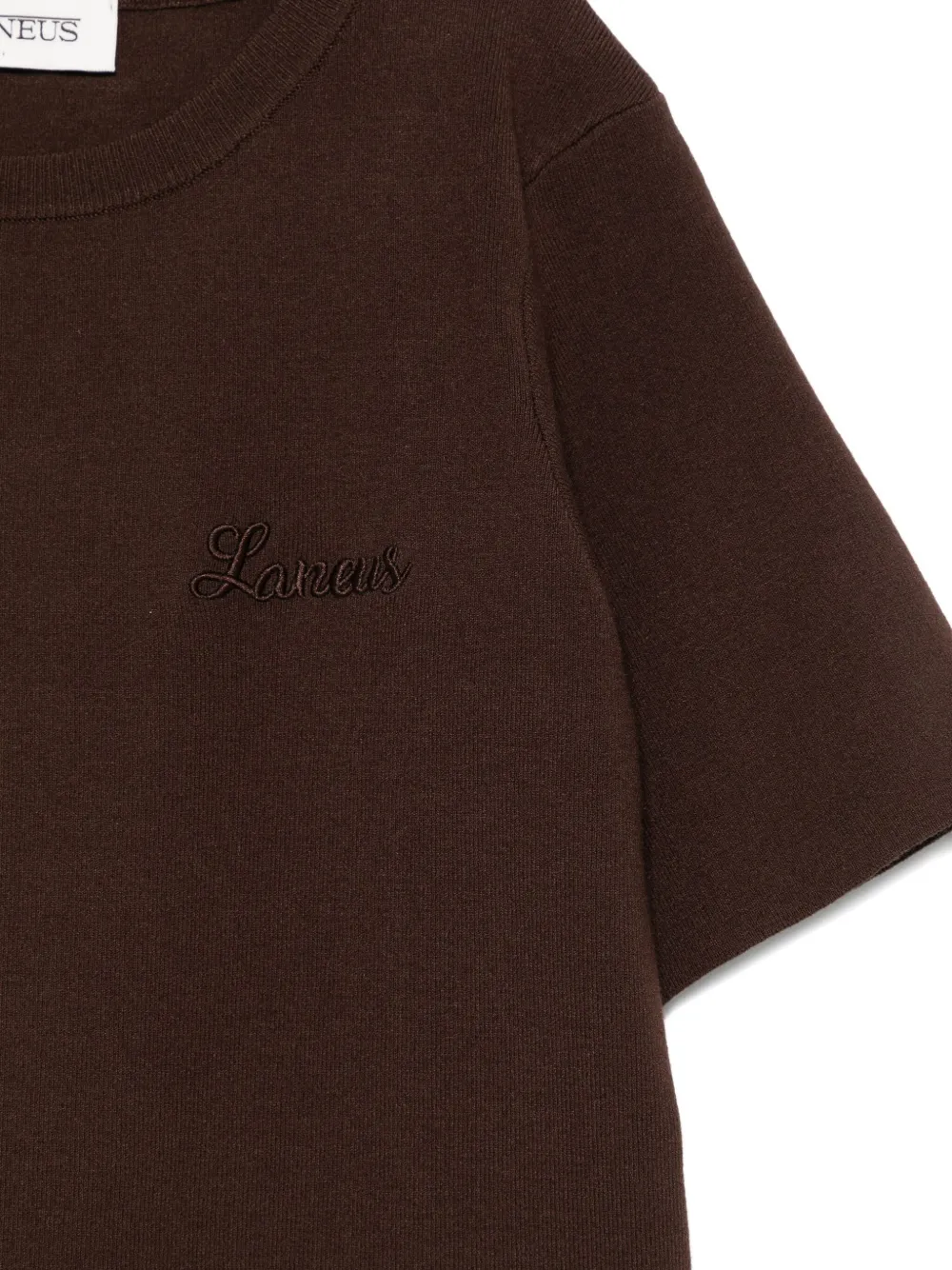 Laneus logo-embroidered short-sleeve top Bruin
