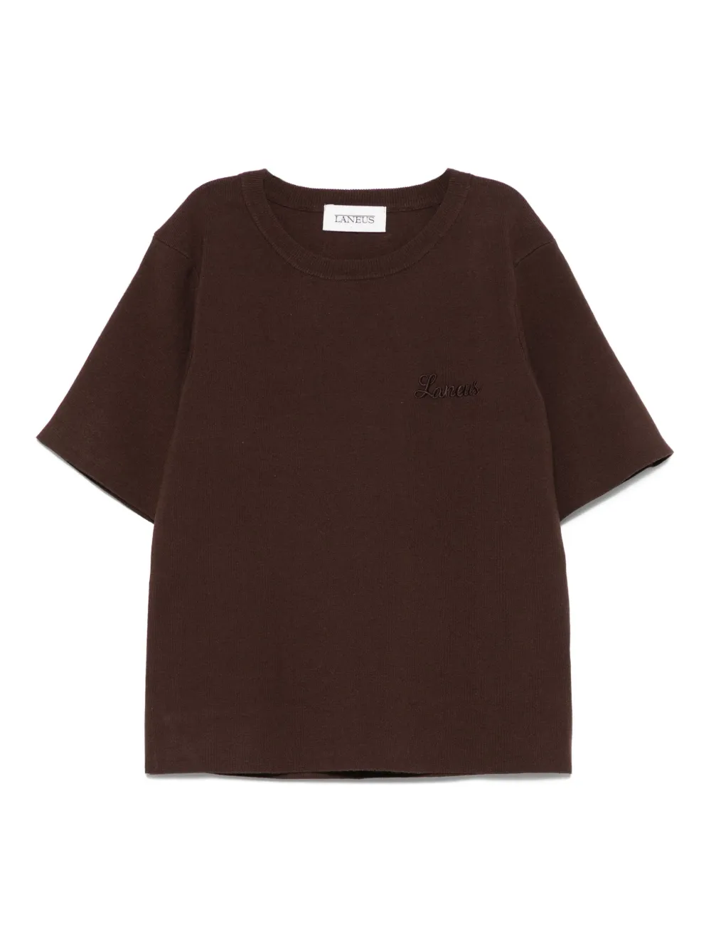 Laneus logo-embroidered short-sleeve top Bruin