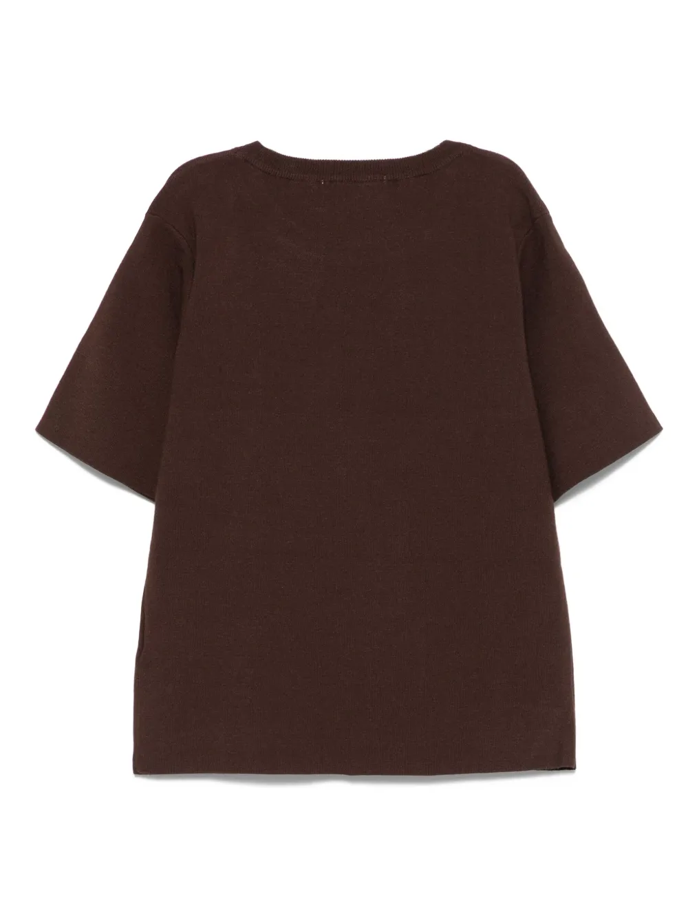 Laneus logo-embroidered short-sleeve top Bruin