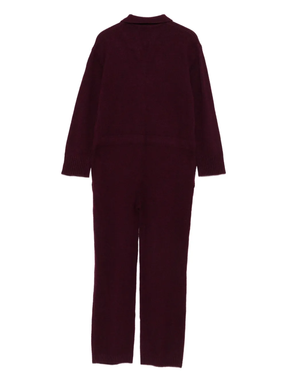 Laneus Jumpsuit met knopen en kraag Rood