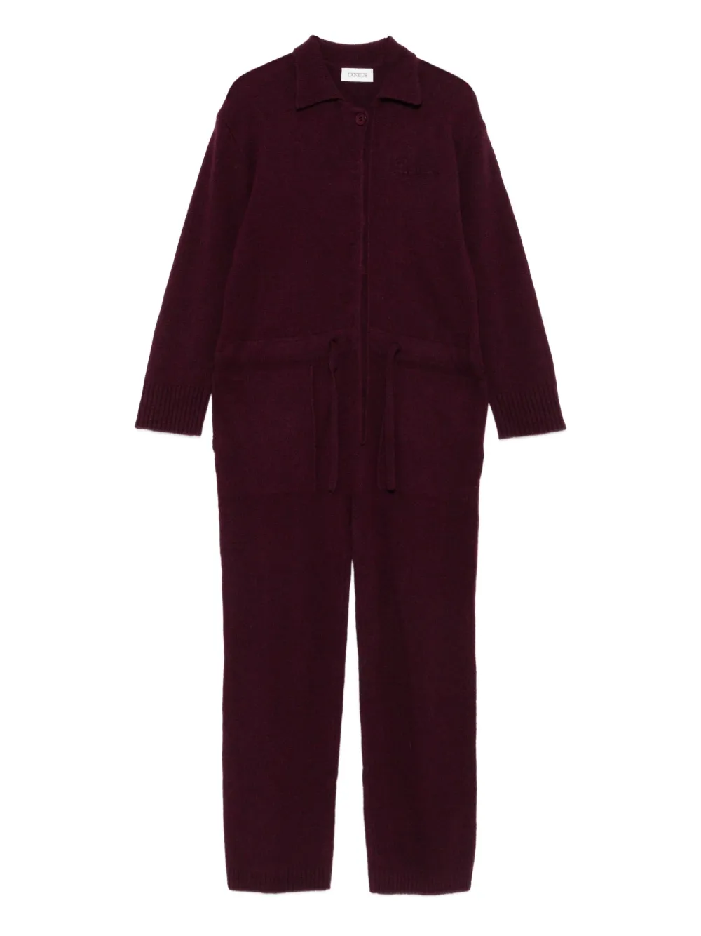Laneus Jumpsuit met knopen en kraag Rood
