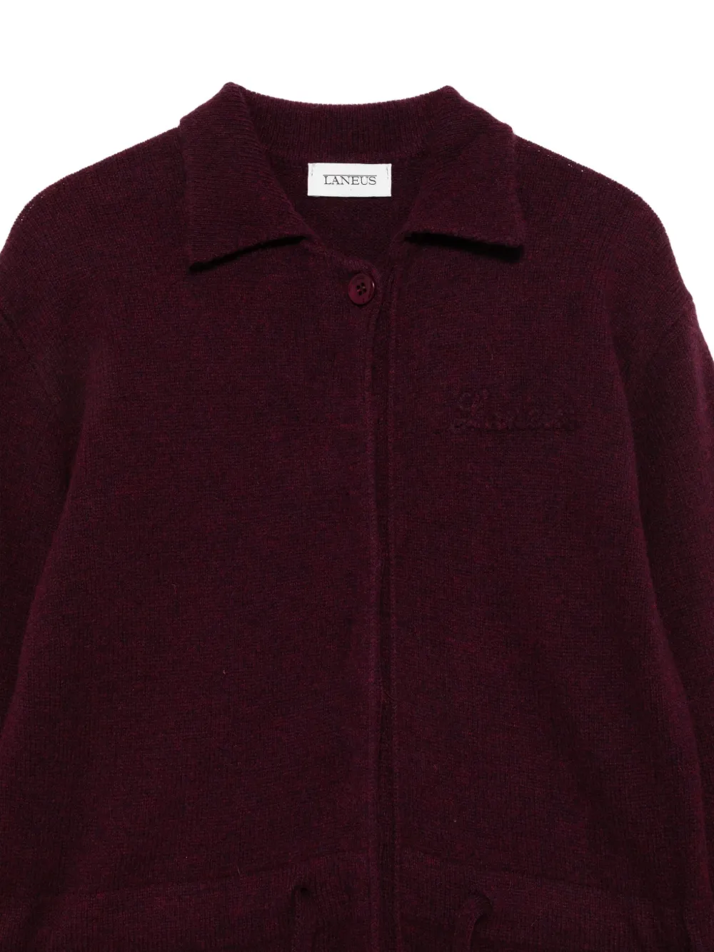 Laneus Jumpsuit met knopen en kraag Rood